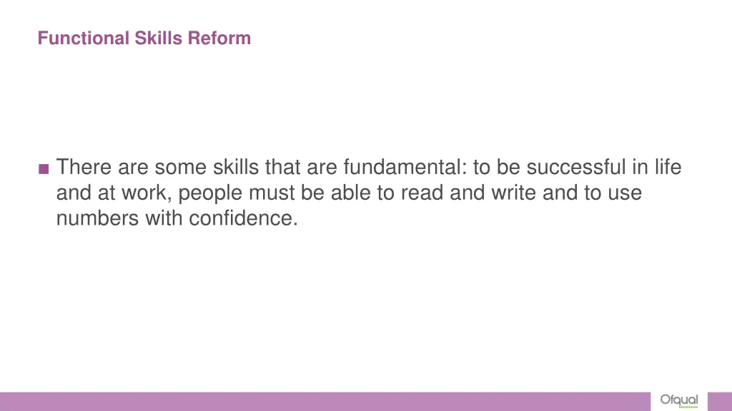 functional skills reform