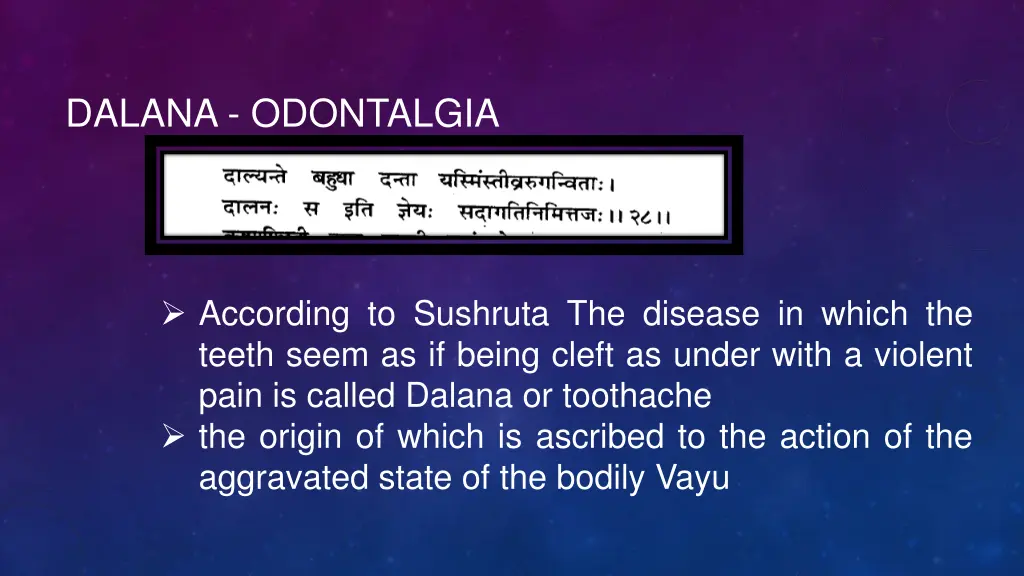 dalana odontalgia