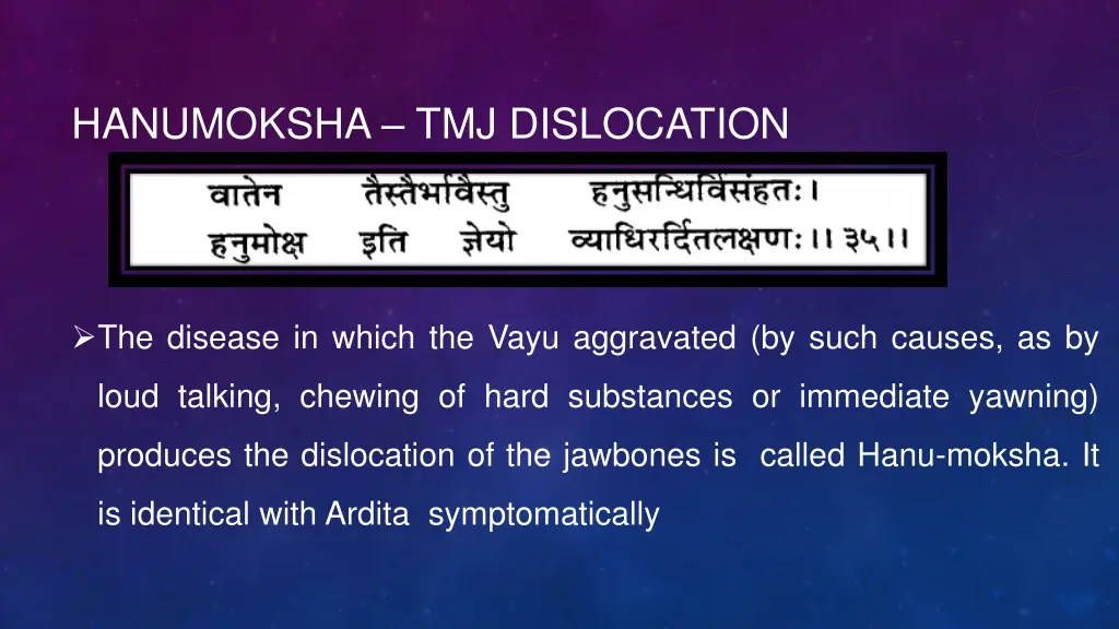 hanumoksha tmj dislocation