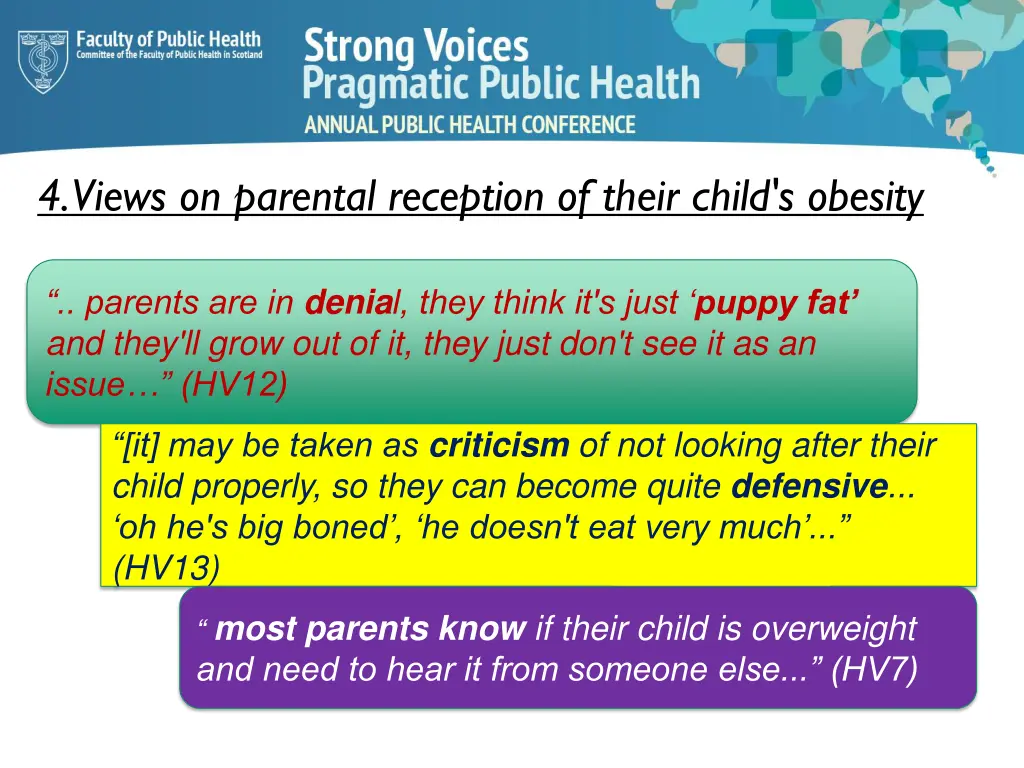 4 views on parental reception of their child