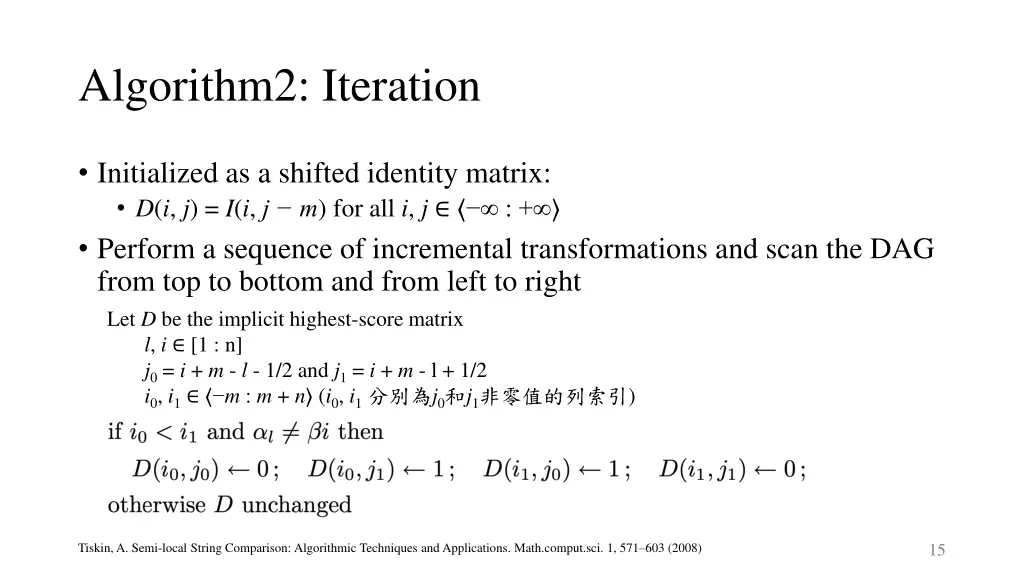 algorithm2 iteration