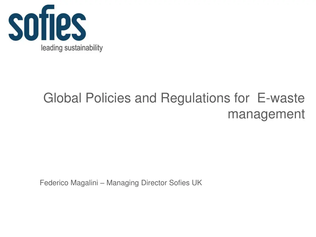 global policies and regulations for e waste