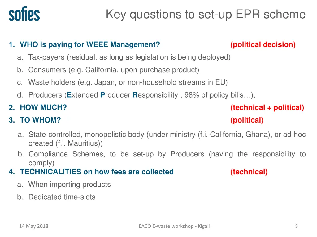 key questions to set up epr scheme