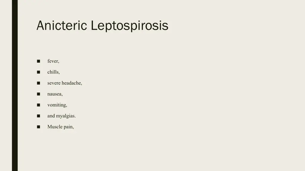 anicteric leptospirosis