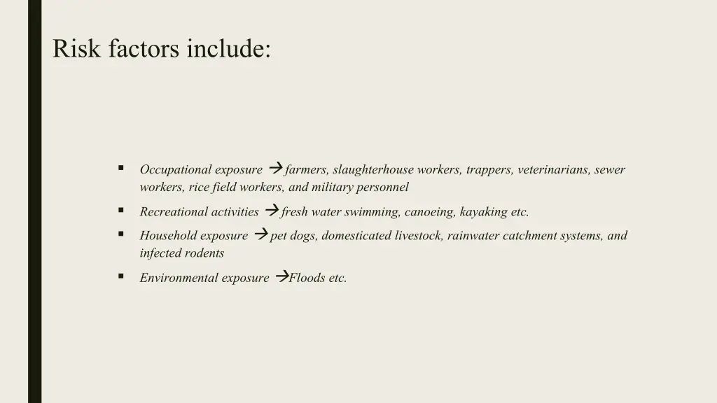 risk factors include
