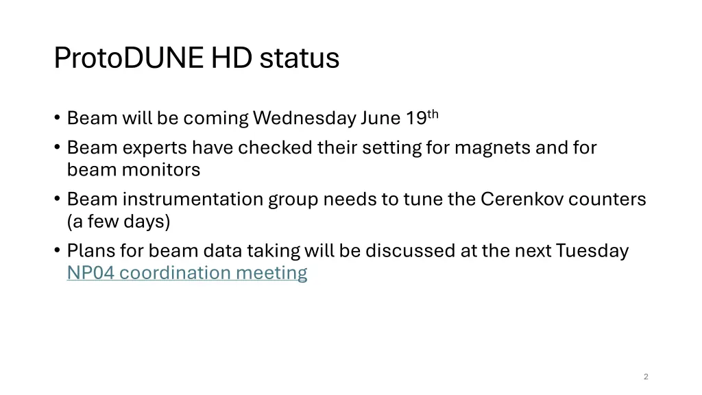 protodune hd status