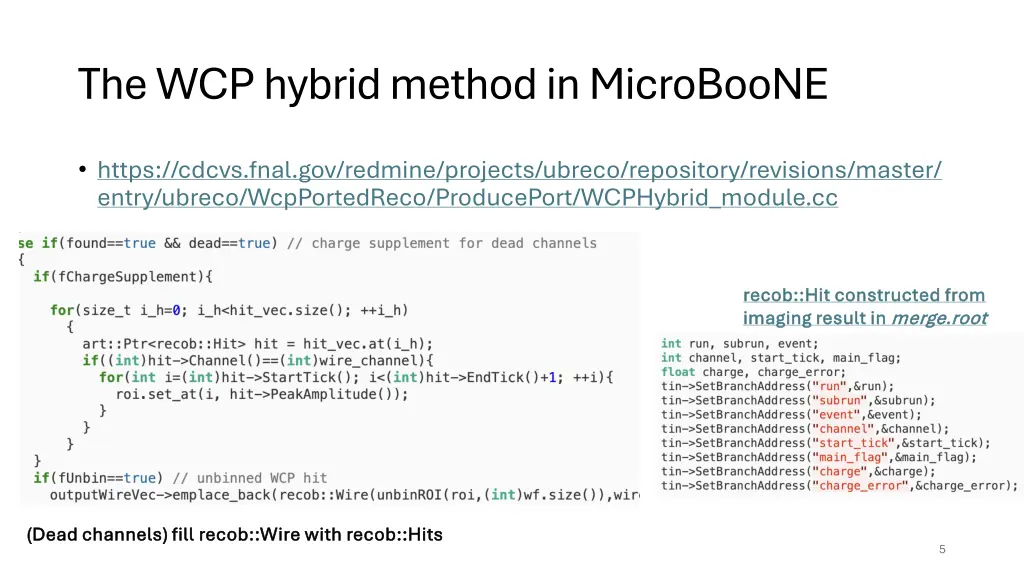 the wcp hybrid method in microboone