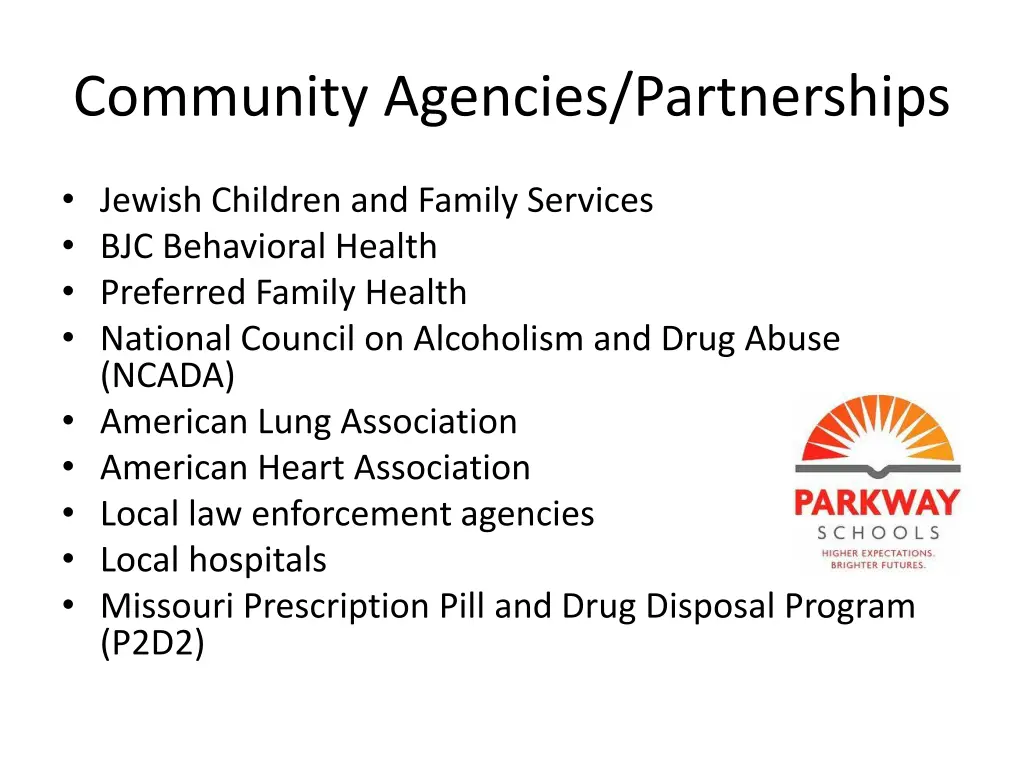 community agencies partnerships