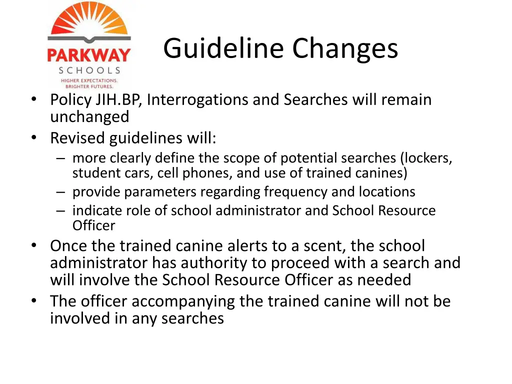 guideline changes