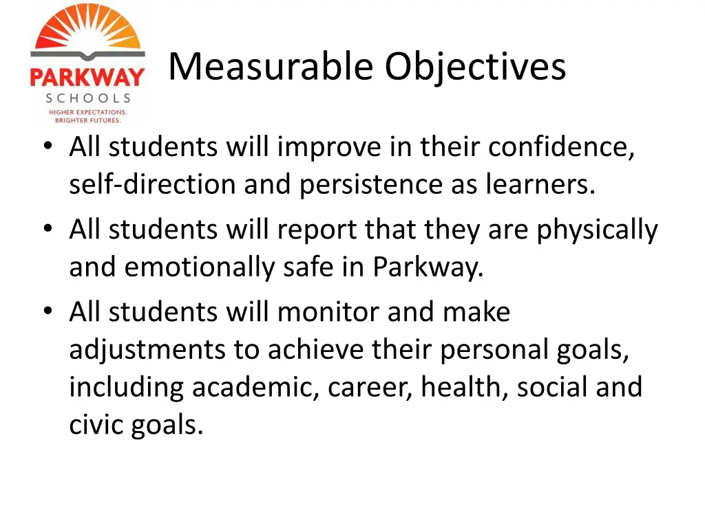 measurable objectives