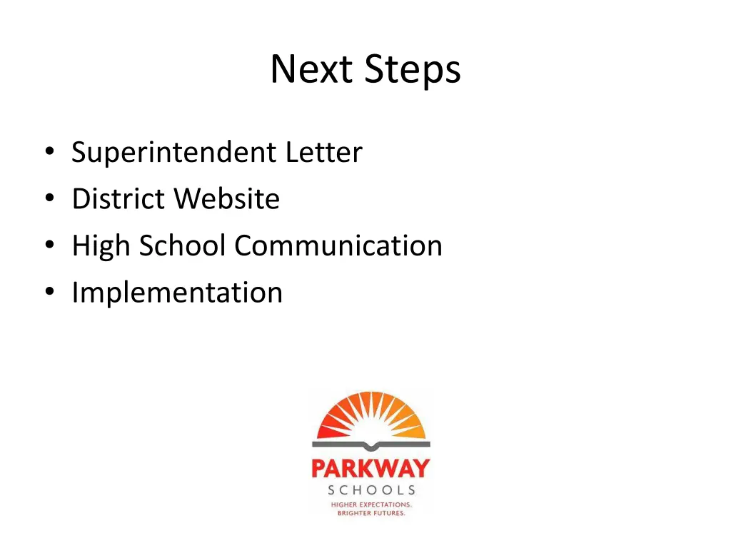 next steps
