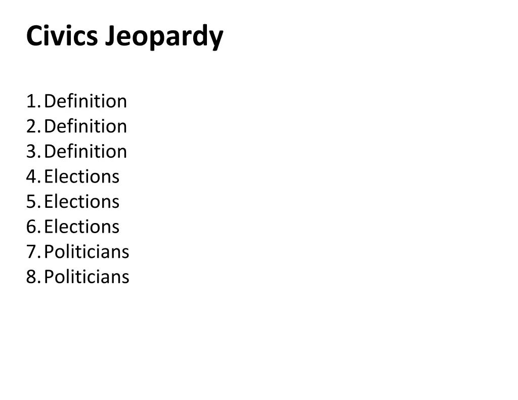 civics jeopardy