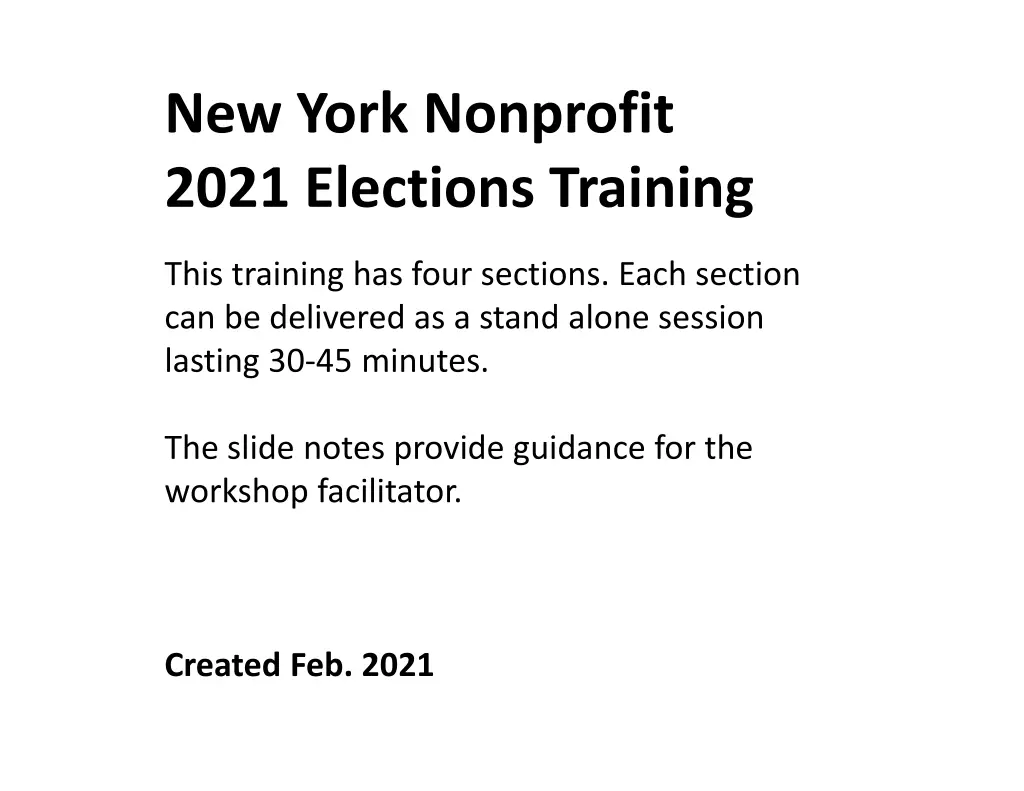 new york nonprofit 2021 elections training