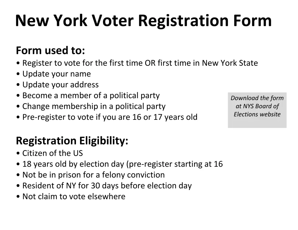 new york voter registration form