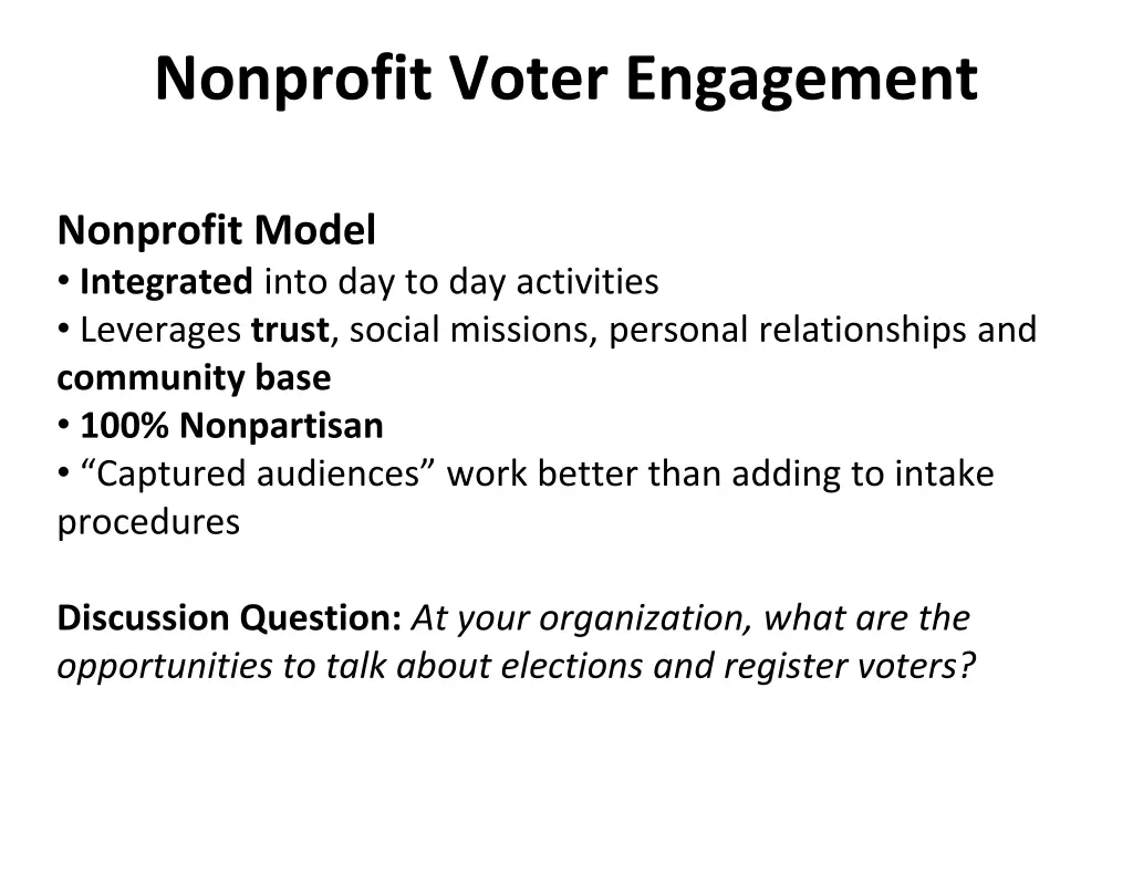 nonprofit voter engagement