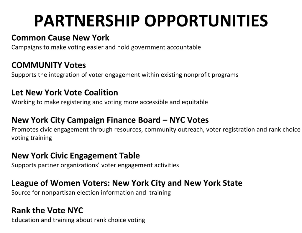 partnership opportunities common cause new york