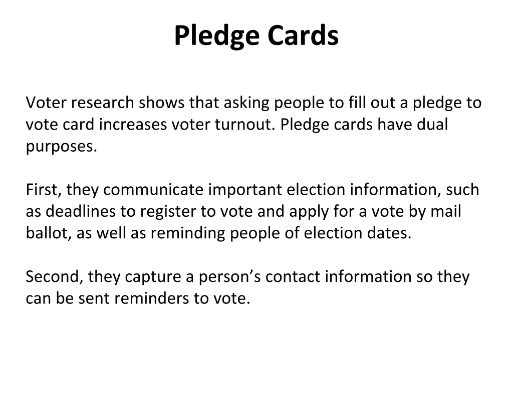 pledge cards