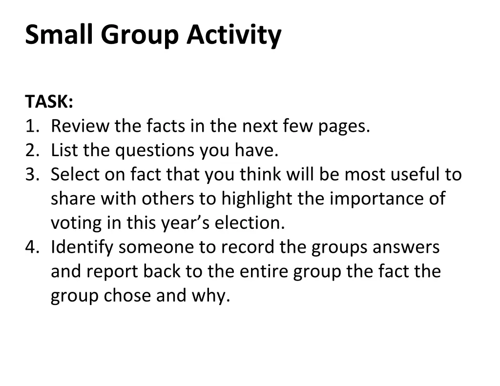 small group activity