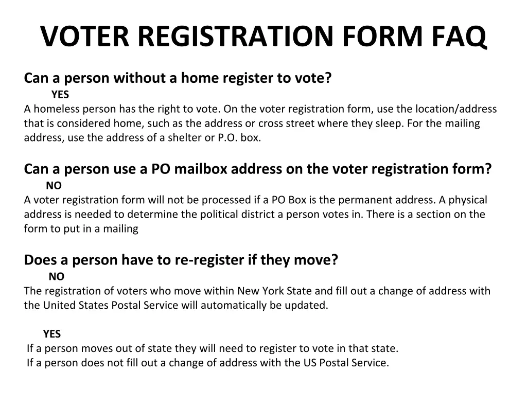 voter registration form faq