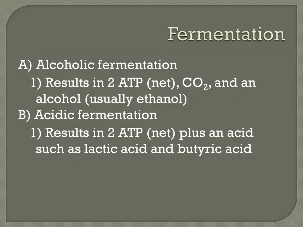 a alcoholic fermentation 1 results