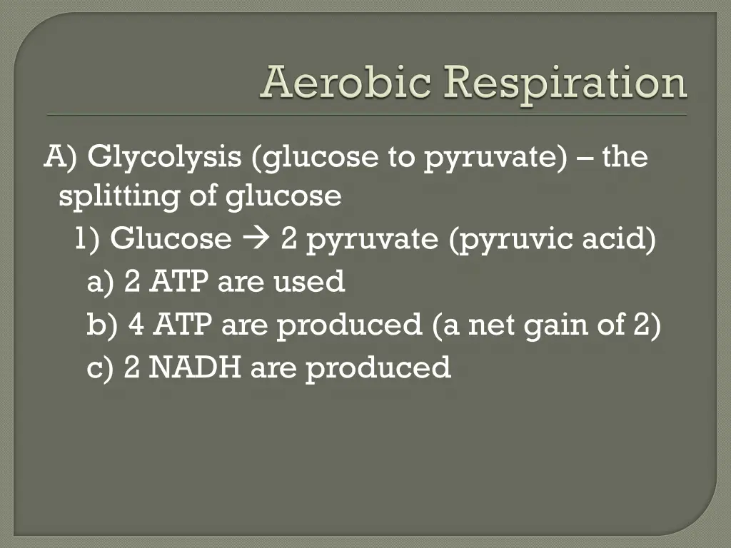 a glycolysis glucose to pyruvate the splitting