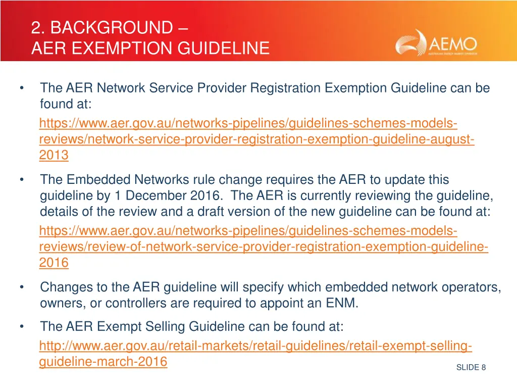 2 background aer exemption guideline