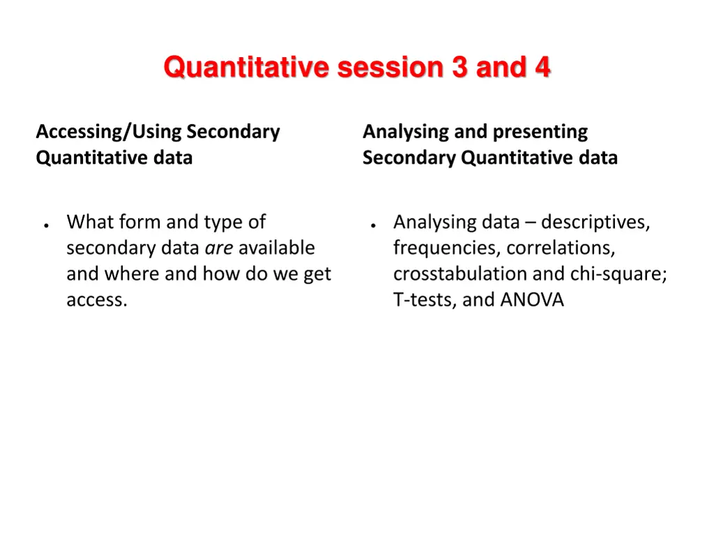quantitative session 3 and 4