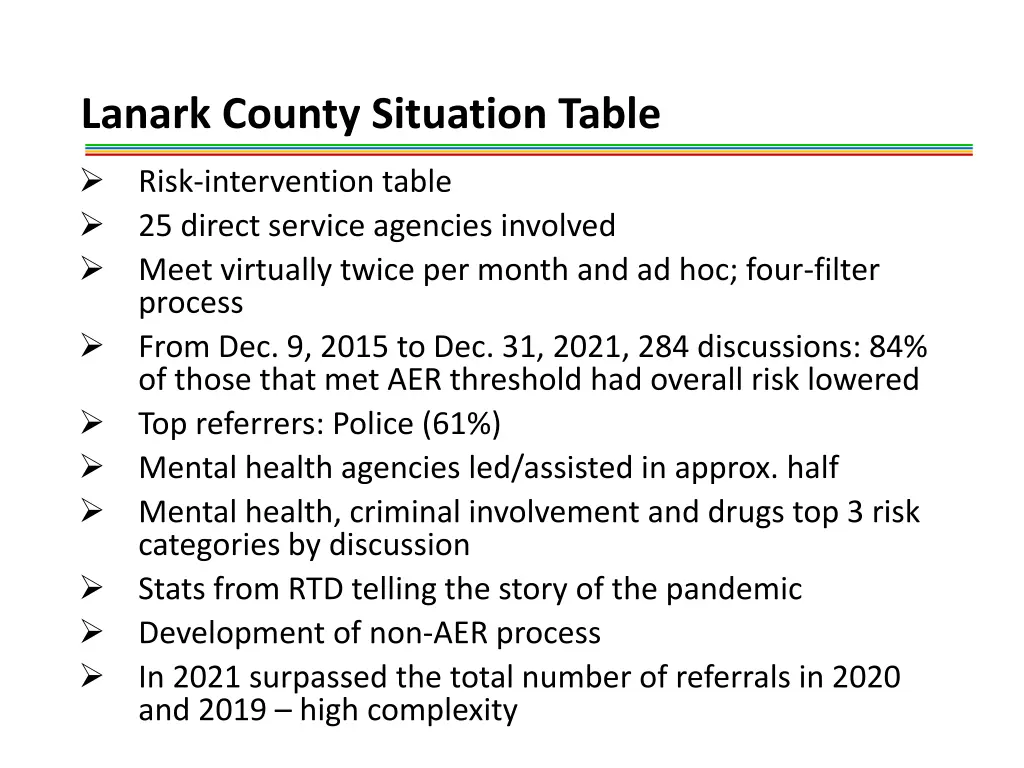 lanark county situation table