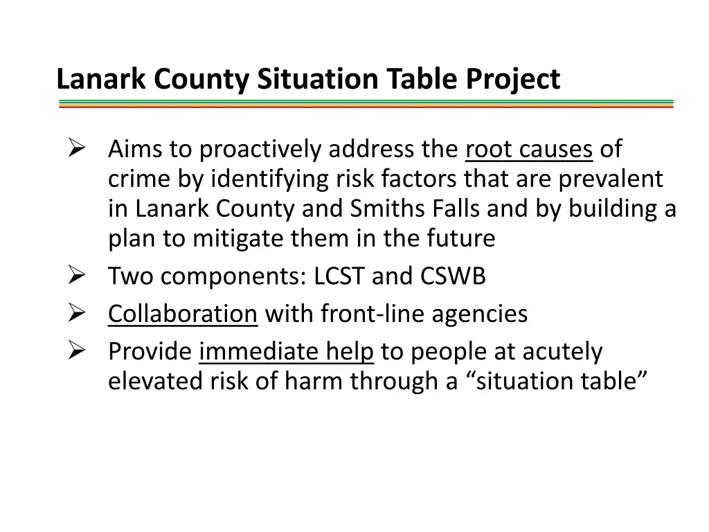 lanark county situation table project