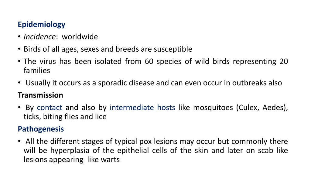 epidemiology incidence worldwide birds