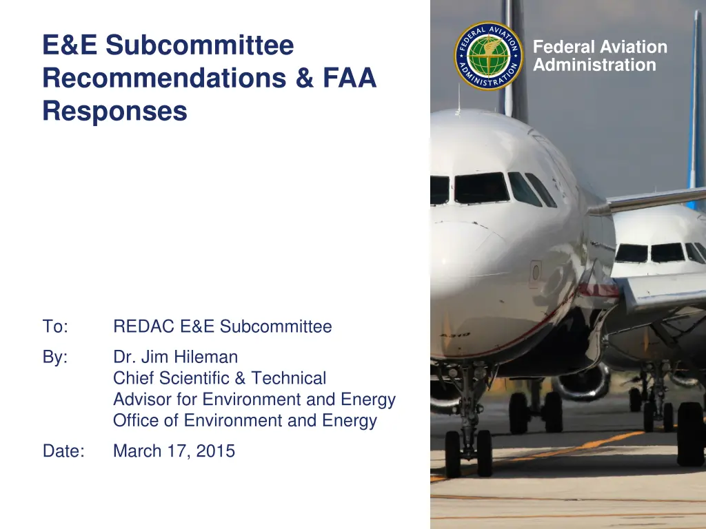 e e subcommittee recommendations faa responses