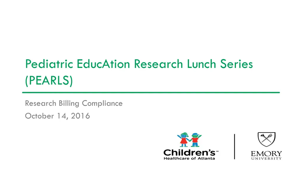 pediatric education research lunch series pearls