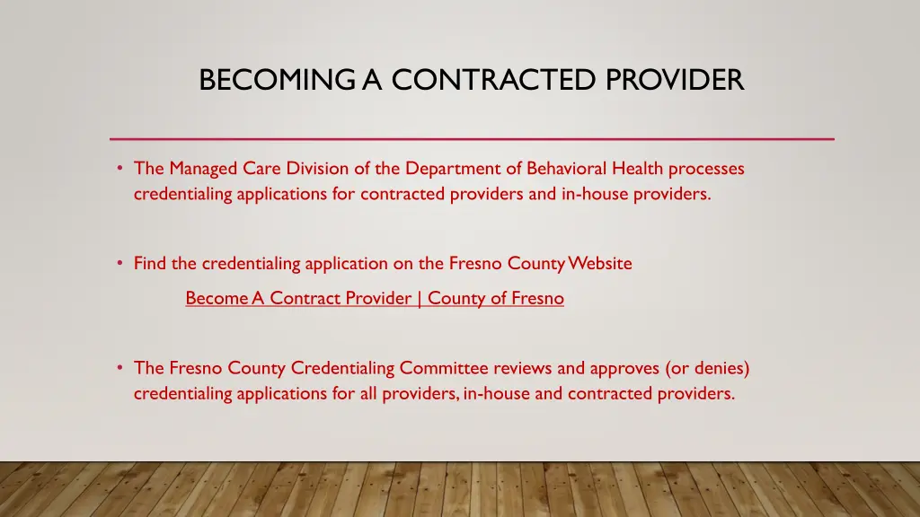 becoming a contracted provider