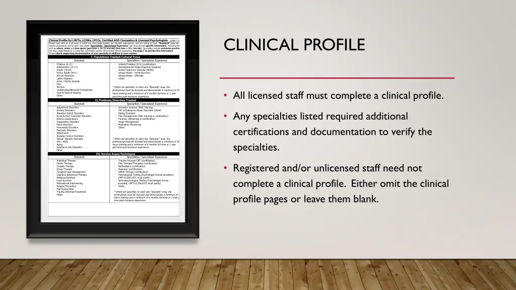 clinical profile