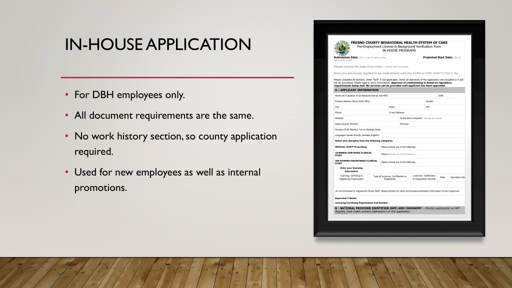 in house application