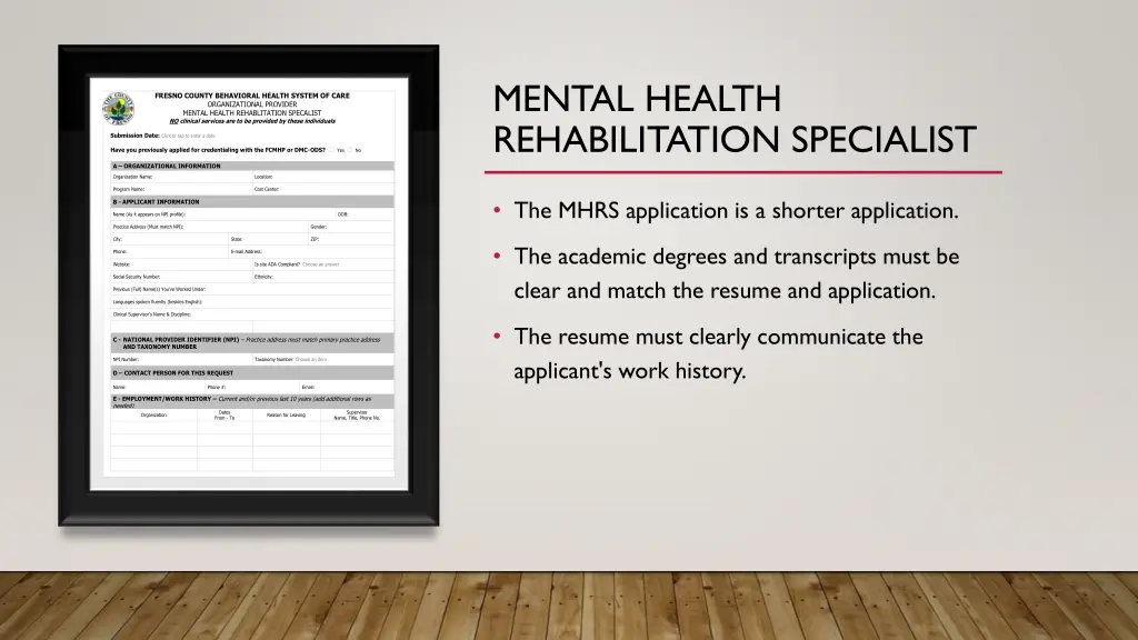 mental health rehabilitation specialist