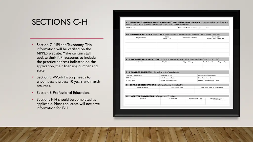 sections c h