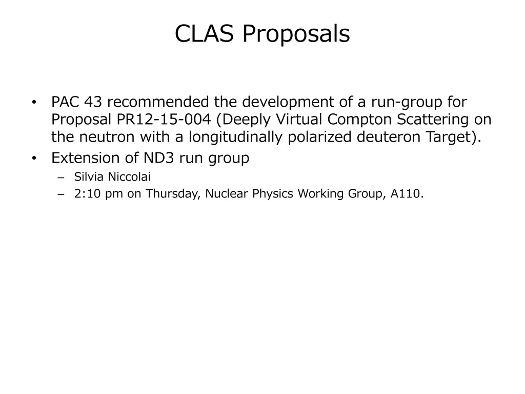 clas proposals