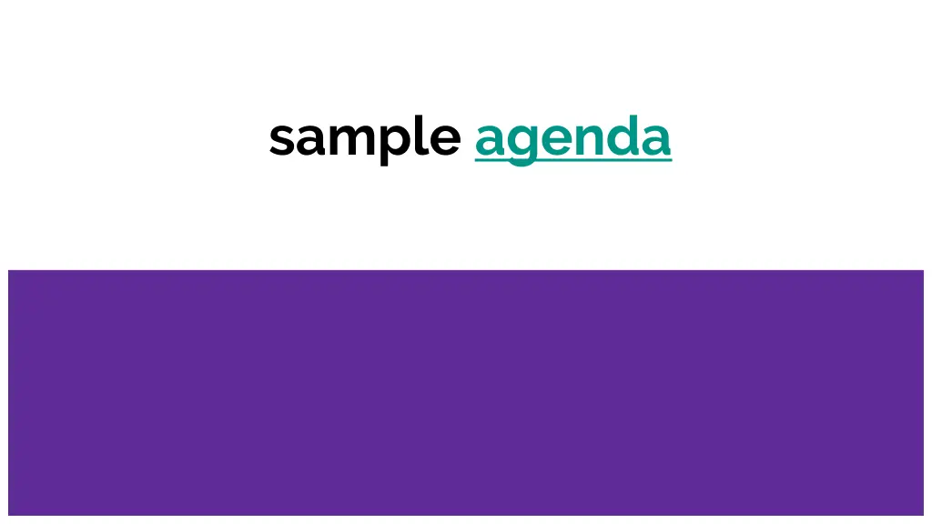 sample agenda