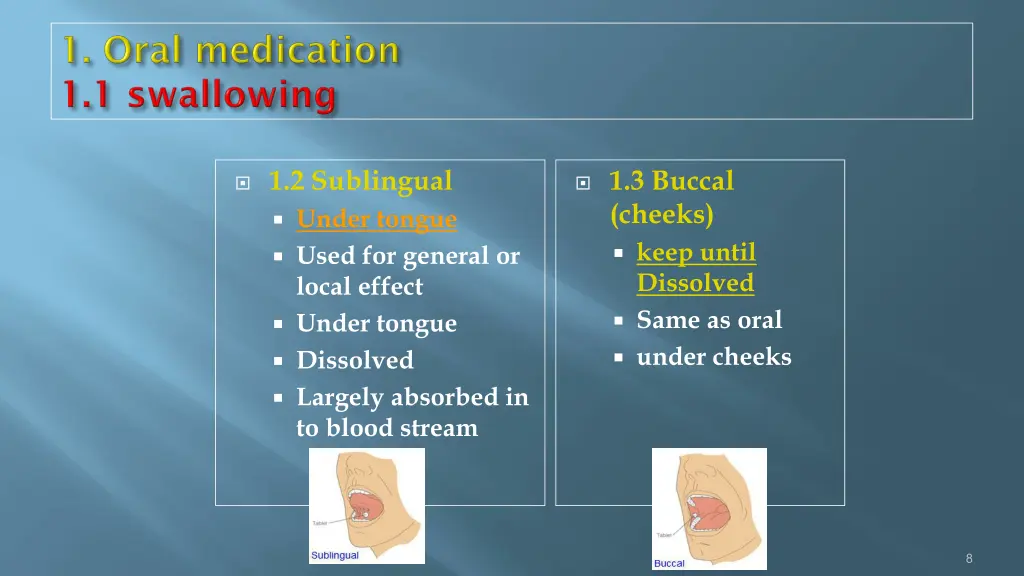 1 2 sublingual under tongue used for general