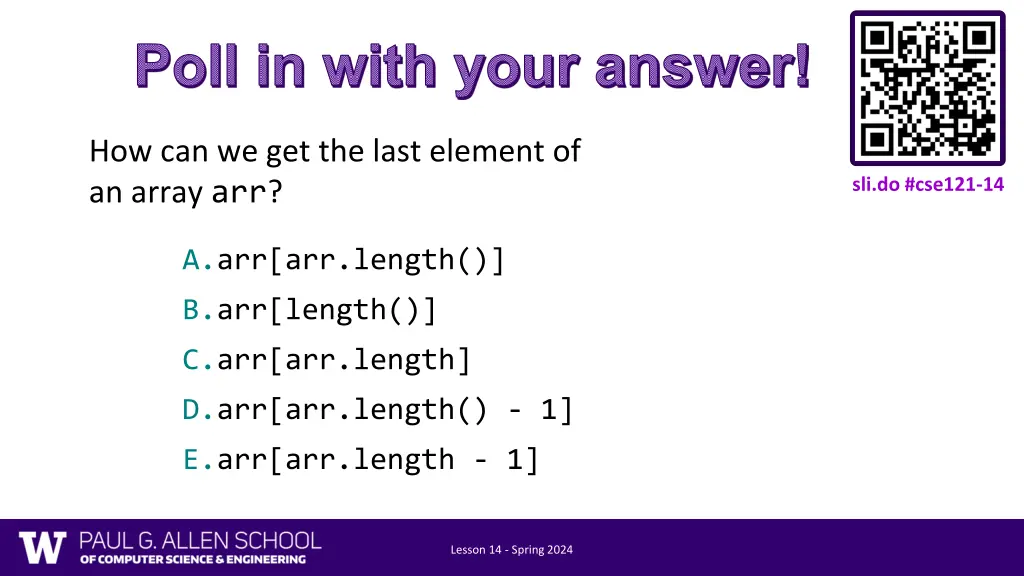 poll in with your answer