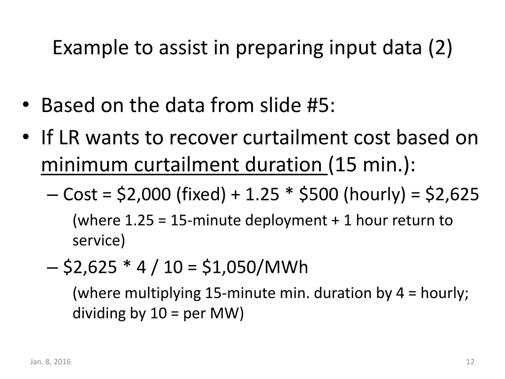 example to assist in preparing input data 2