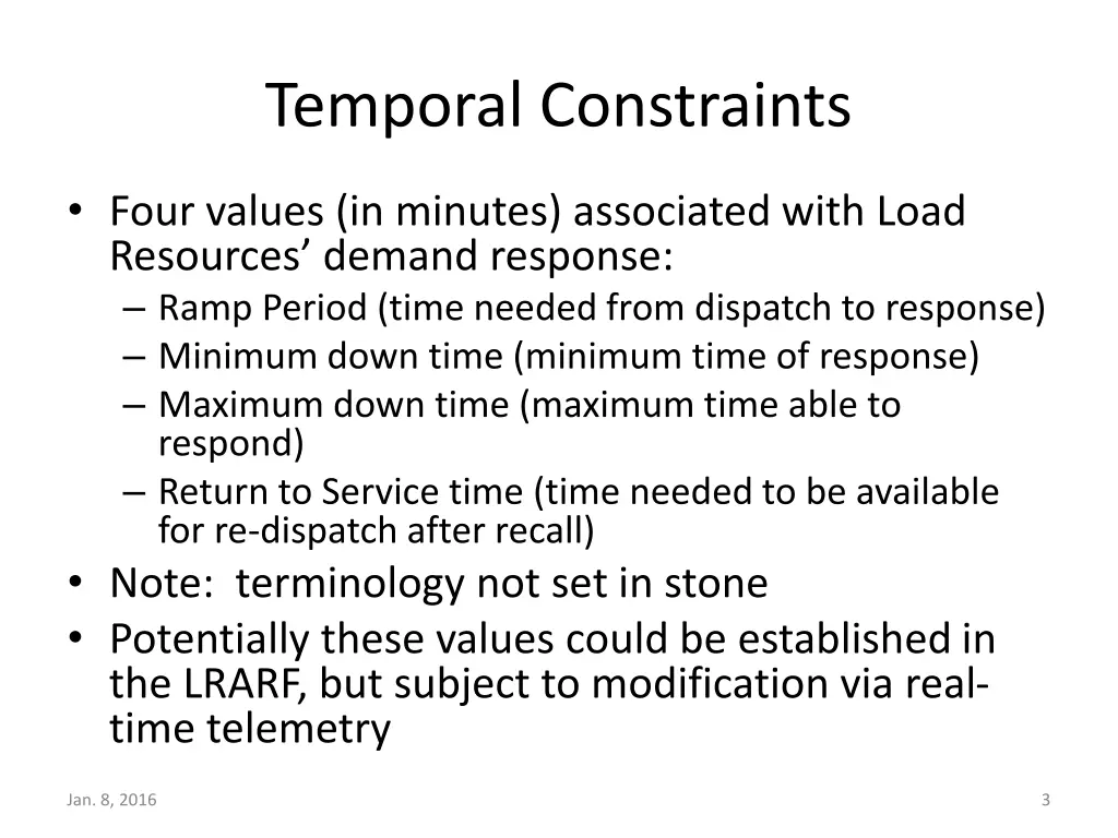 temporal constraints