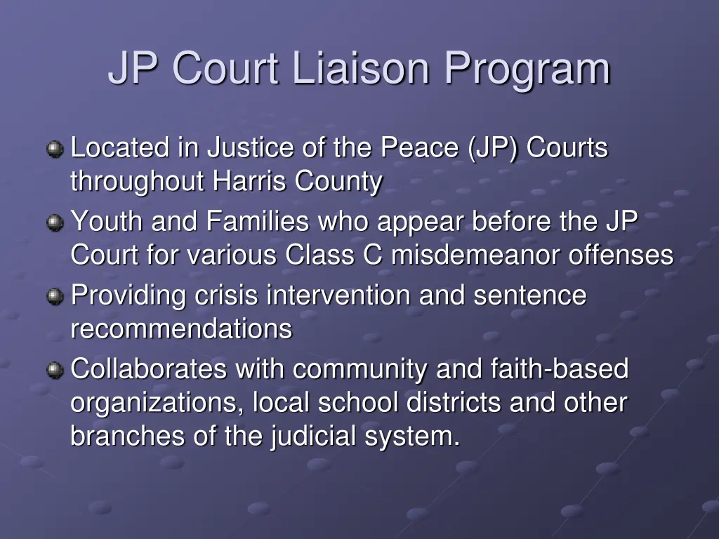 jp court liaison program