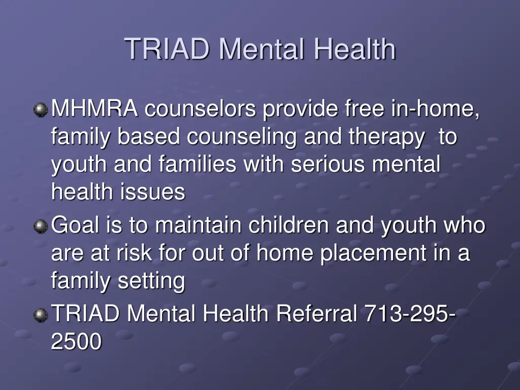 triad mental health