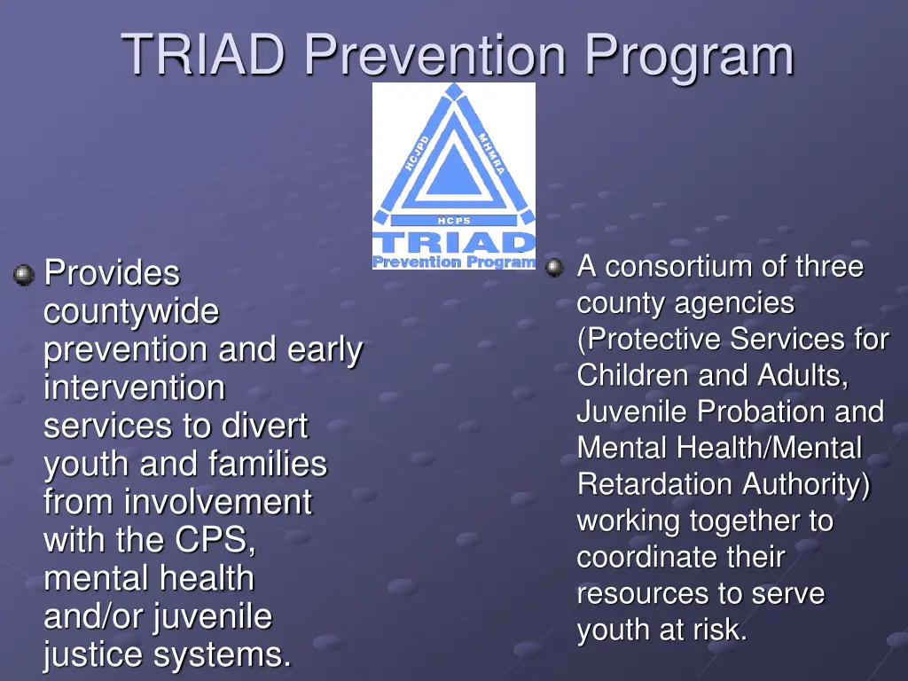 triad prevention program