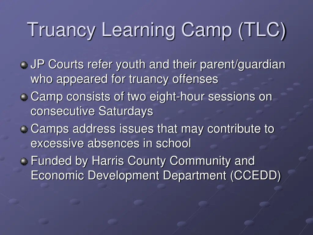 truancy learning camp tlc