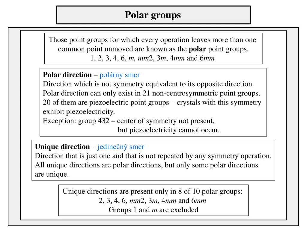 polar groups