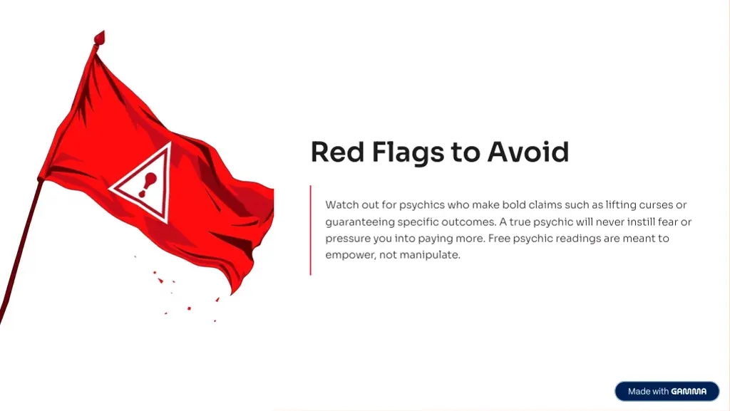 red flags to avoid