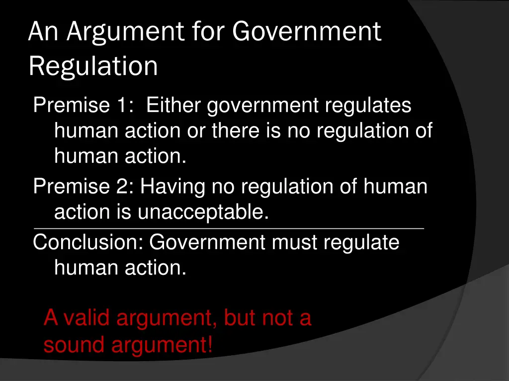 an argument for government regulation